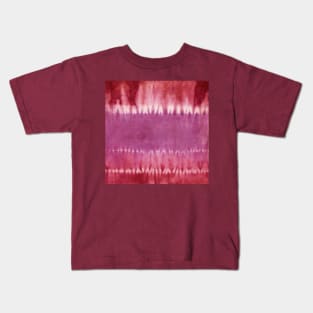 Red Bold Tie-Dye Stripes Kids T-Shirt